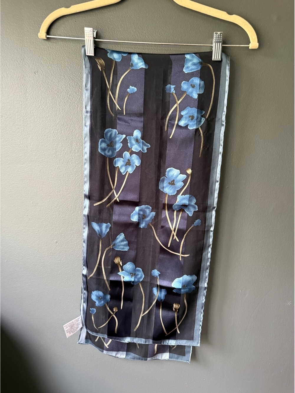 Worthington Sheer Floral Scarf in Blue and Navy